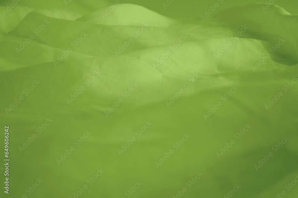 Obraz premium リネンクロスのドレープ背景 グリーン系