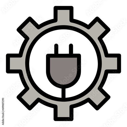 Gear setting symbol icon vector image. Illustration of the industrial wheel mechine mechanism design image