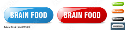 brain food button. key. sign. push button set