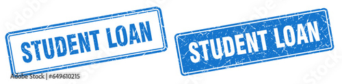 student loan stamp set. student loan square grunge sign