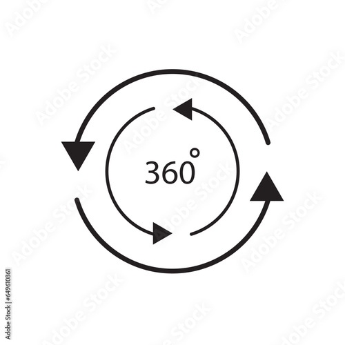 360 degree icon vector