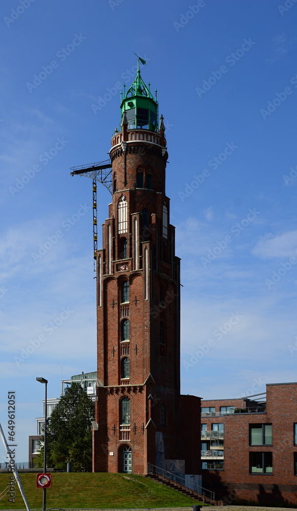 Historical Lighthouse in the Town Bremerhaven at the North Sea