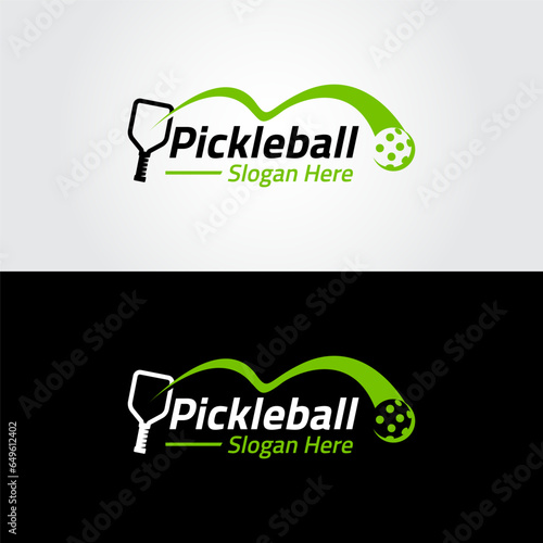 pickleball logo design vector template