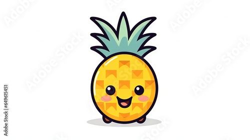  a cartoon pineapple with a smile on it's face. generative ai