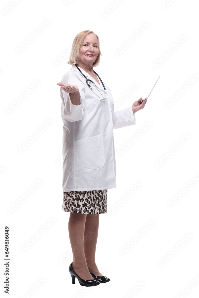 in full growth. medical woman with a digital tablet. in full growth. medical woman with a digital tablet.