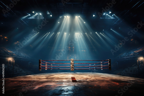 Professional boxing ring in the spotlight © Michael