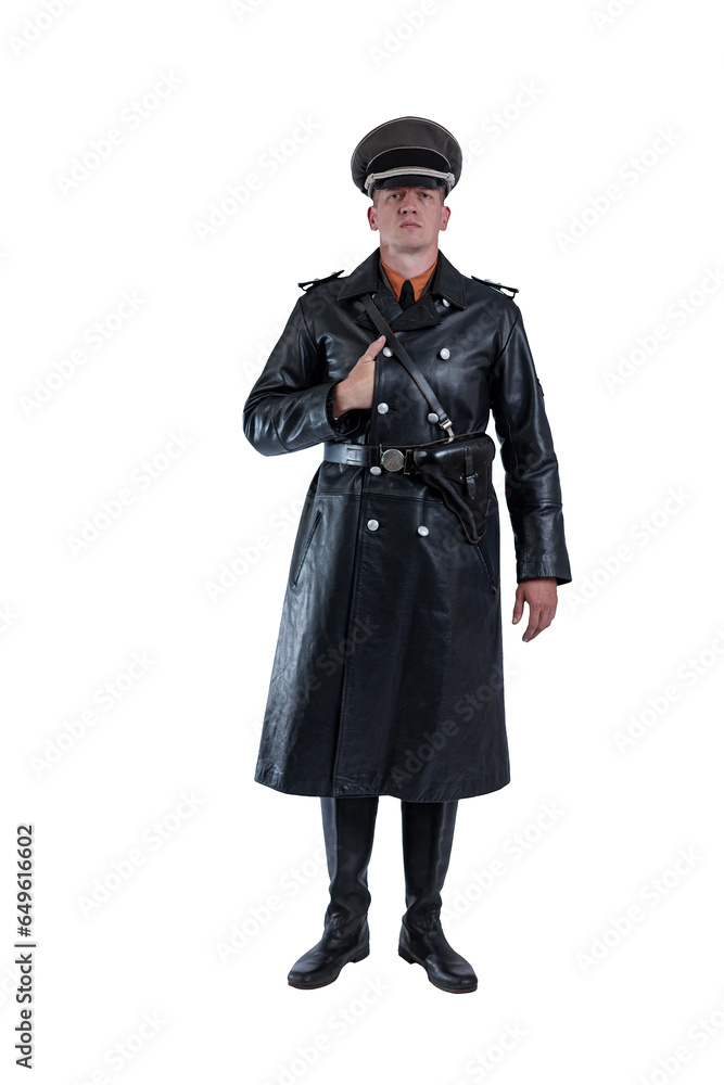 Male actor reenactor in historical uniform as an officer of the German Army during World War II Male actor reenactor in historical uniform as an officer of the German Army during World War II