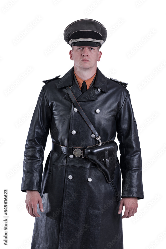 Male actor reenactor in historical uniform as an officer of the German Army during World War II Male actor reenactor in historical uniform as an officer of the German Army during World War II