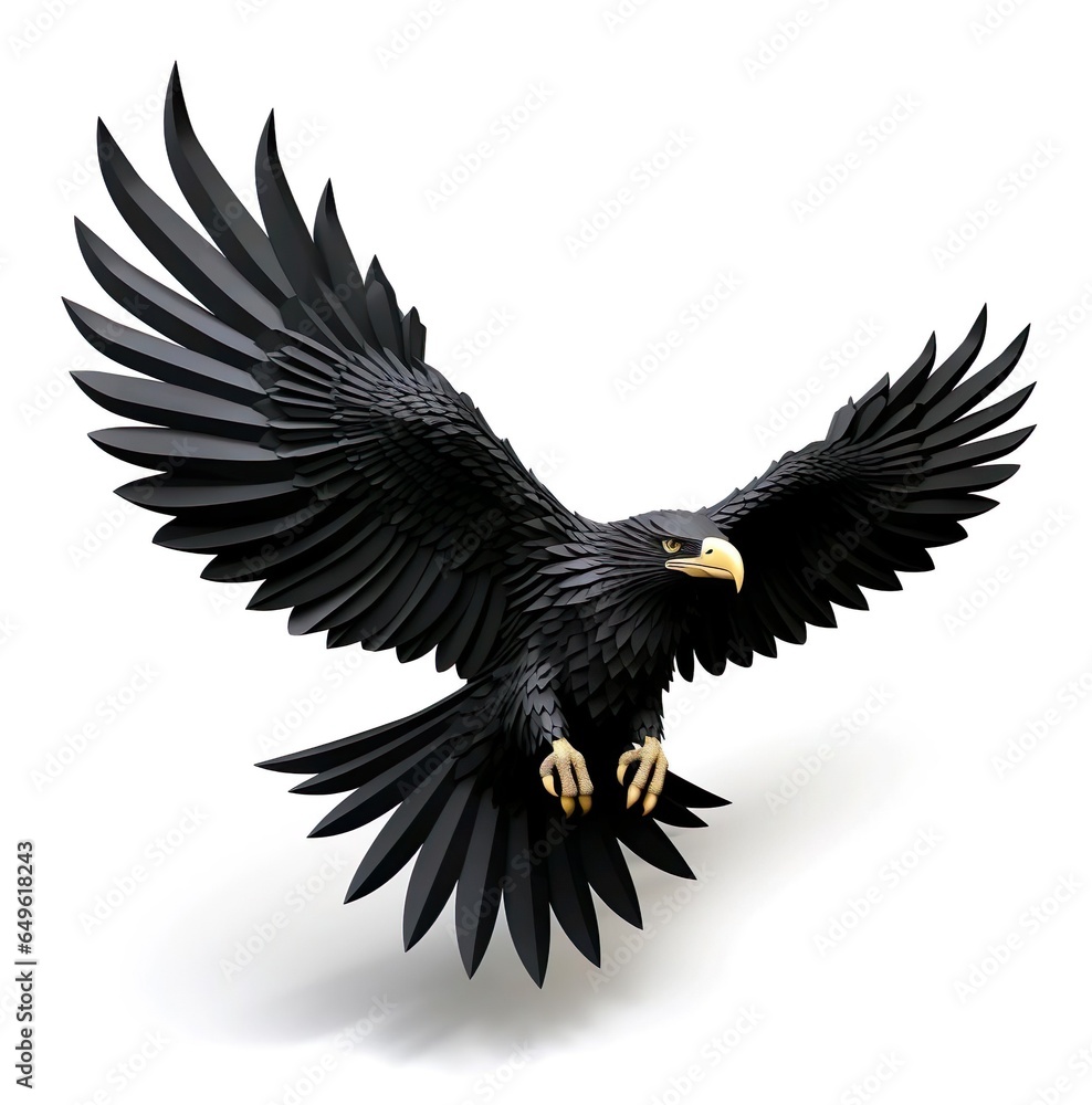 Obraz premium Illustration 3d of black eagle