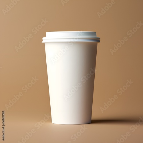 plain white coffee papercup, ai generative photo