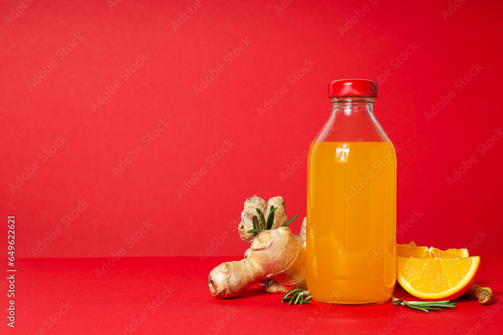 Concept of healthy drink - ginger turmeric liquid Concept of healthy drink - ginger turmeric liquid