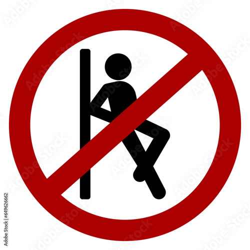 "No leaning" icon