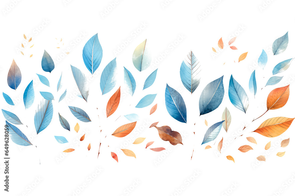 Winter flowers, Christmas and New Year theme in watercolor style on white background