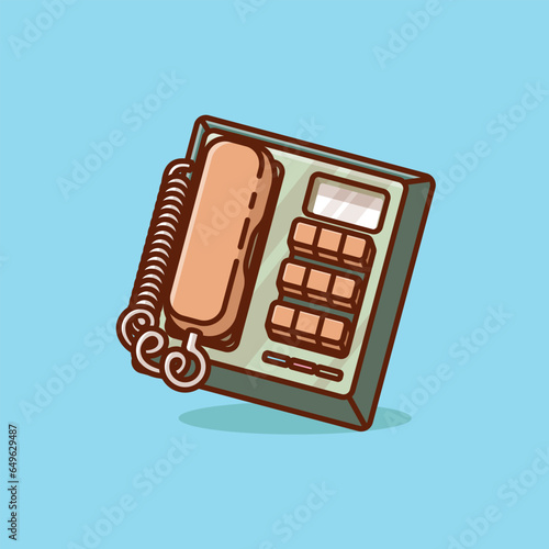 Telephone simple cartoon vector illustration electronic devices concept icon isolated