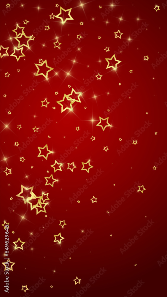 Christmas stars vector overlay. Magic stars luxury sparkling confetti. Christmas spirit. Festive stars vector illustration on red background. Christmas stars vector overlay. Magic stars luxury sparkling confetti. Christmas spirit. Festive stars vector illustration on red background.