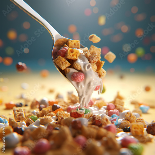 cereal spoon theme design illustration