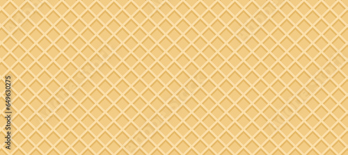Vector illustration Seamless background pattern texture wafer waffle. Ice cream cone vector texture.