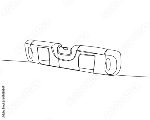 Construction Level, building level tool one line art. Continuous line drawing of repair, professional, hand, people, concept, support, maintenance.