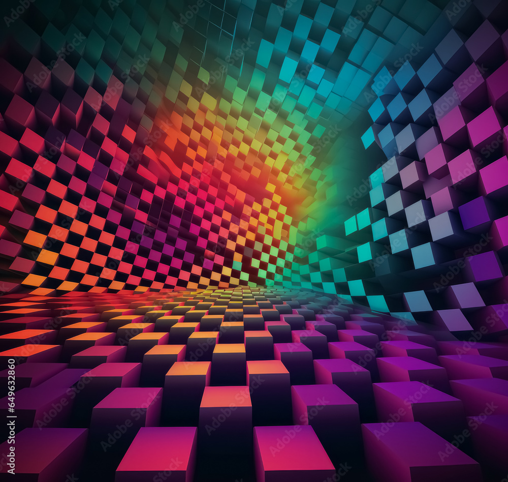 Obraz premium Abstract wavy colorful 3D futuristic background. Trendy dynamic design