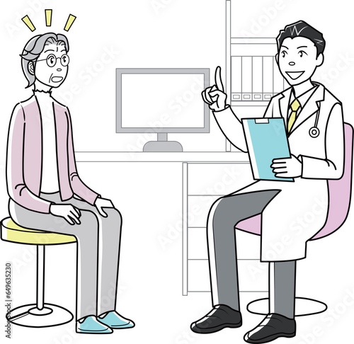 診察をする医者と患者