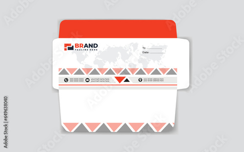 Modern, Luxury, Elegant, Professional Minimalist Business DL Envelope design. Elements of Stationery. Vector DL Envelope design with front and back illustration 