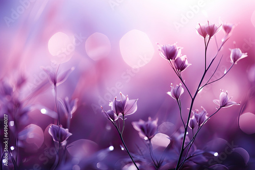Beautiful Wide Angle soft spring background with lilac flowers.