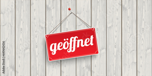 Rotes Schild geöffnet