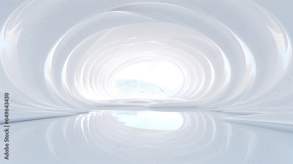 Fototapeta premium Abstract white surreal architecture background. AI