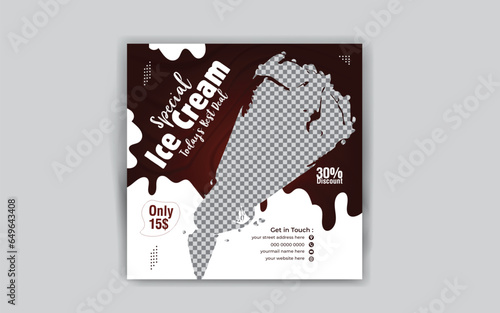 Delicious ice cream social media post design template