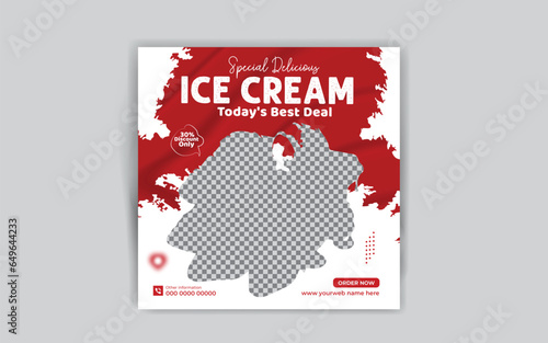 Delicious ice cream social media post design template
