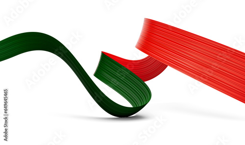 3d Flag Of Portugal 3d Wavy Shiny Portugal Ribbon Isolated On White Background, 3d illustration