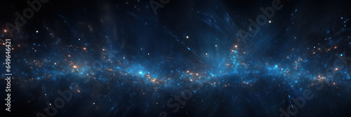 Abstract Dark Blue Background with Glowing Particles