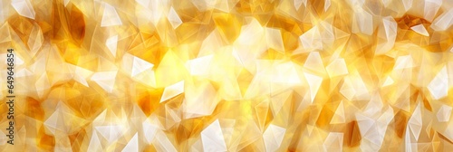 Irregular triangles, shapes, polymorphs in gold, white and pale silver. Luxury shades. Abstract card, banner. Festive background. photo
