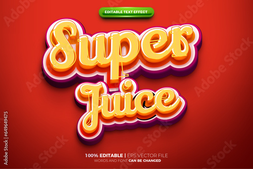 Super Nature Juice 3D Editable text Effect Style