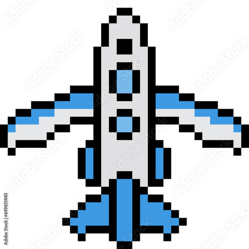 Plane Pixel Art Color Outline Icon