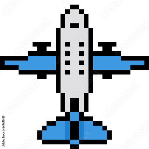 Plane Pixel Art Color Outline Icon
