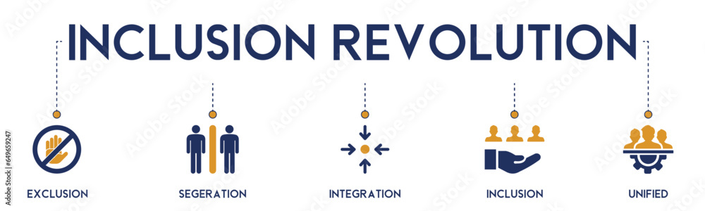 Inclusion revolution banner website icon vector illustration concept ...
