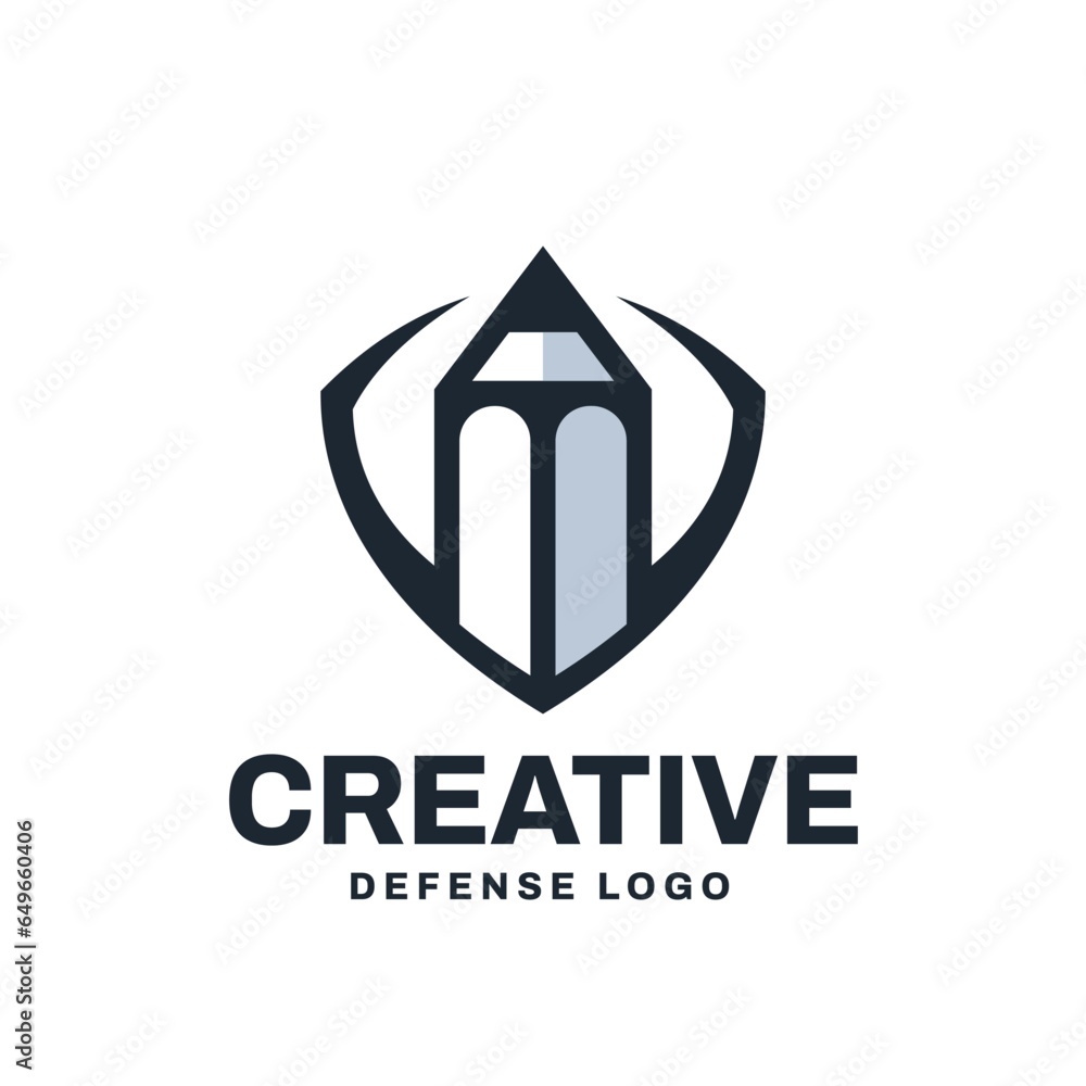 Creative Modern Pencil Shield Logo Vector Icon Template Creative Modern Pencil Shield Logo Vector Icon Template