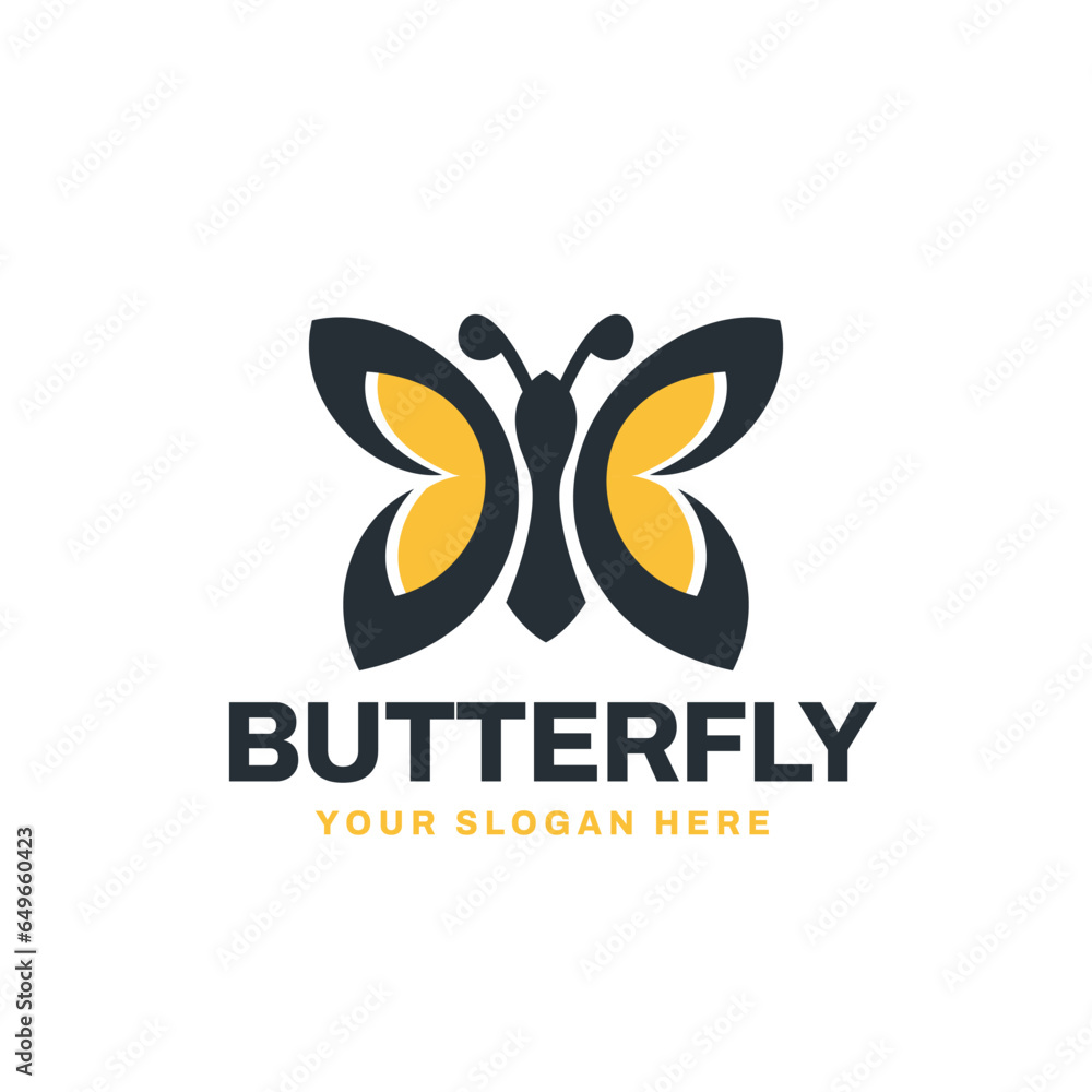 Simple Silhouette Butterfly Leaf Logo Vector Icon Template Simple Silhouette Butterfly Leaf Logo Vector Icon Template