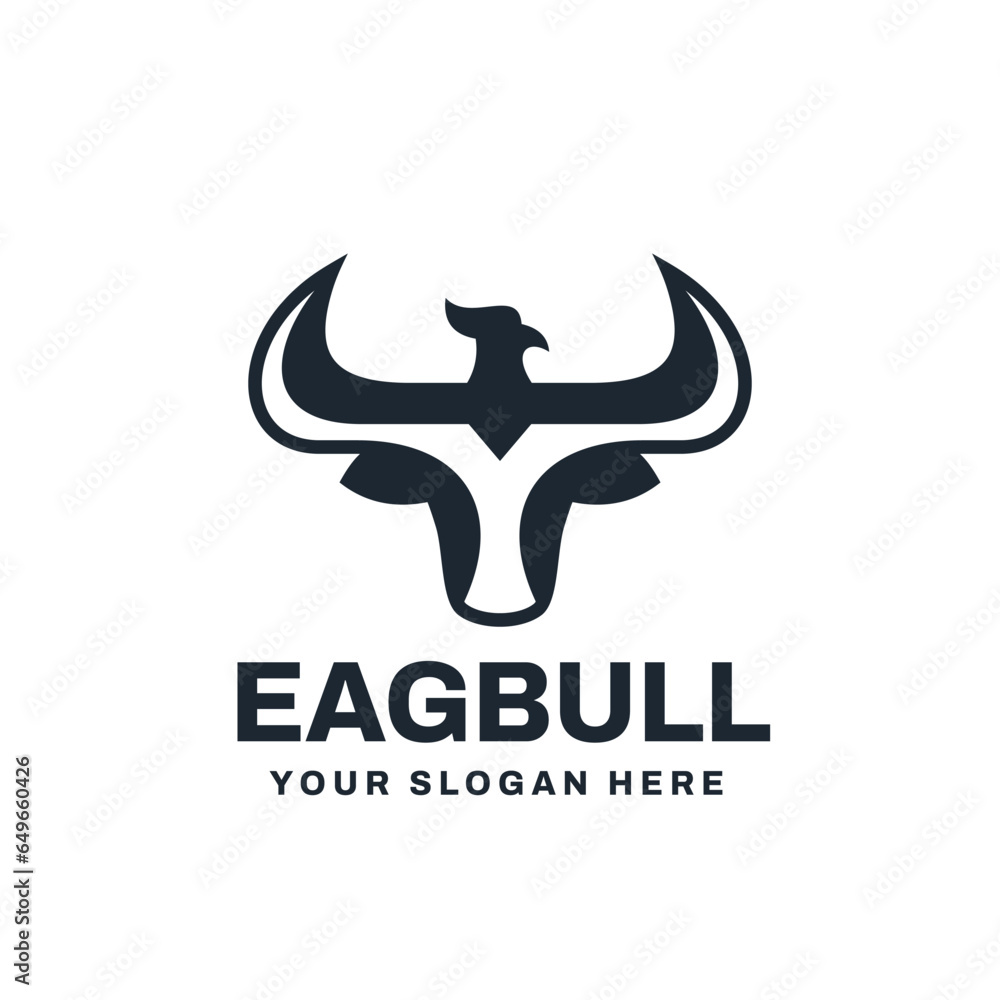 Obraz premium Creative Modern Eagle and Buffalo Logo Vector Icon Template
