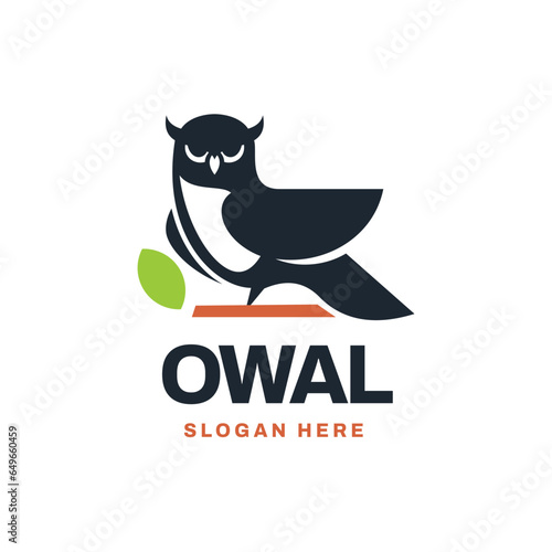 Owl Leaf Tree Logo Vector Icon Illustration