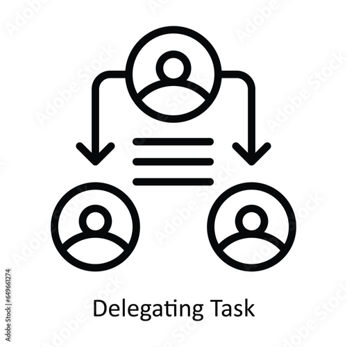 Delegating Task vector  outline Icon Design illustration. Human Resources Symbol on White background EPS 10 File 