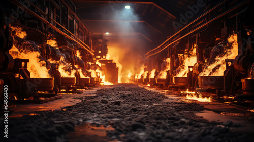 Iron and Steel making Factory generative ai photo