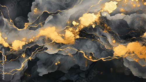 Dynamic Liquid Marble Textures Flowing Freely,