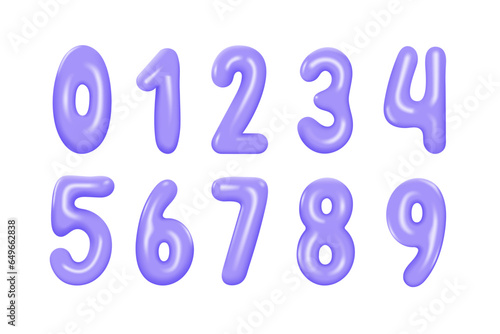 Modern 3d illustration of Numbers from 0 to 9
