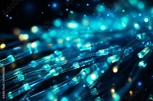 Fiber optics background with lots of light spots and bokeh