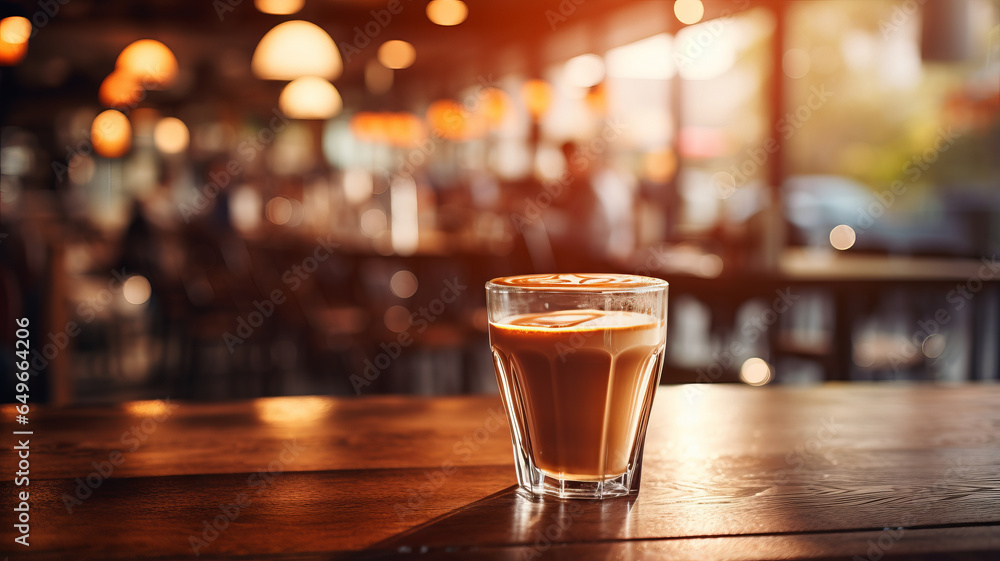 photograph of Blurred background image of coffee shop wide angle lens realistic lighting photograph of Blurred background image of coffee shop wide angle lens realistic lighting