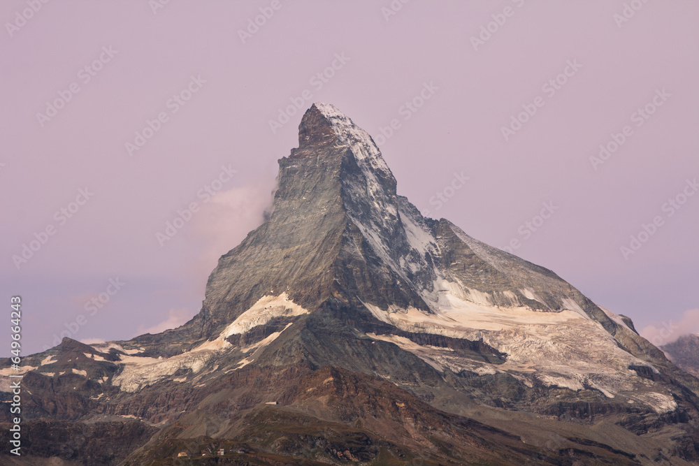Matterhorn view with purple sky