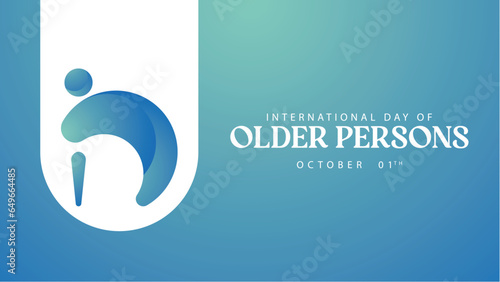 International day of older persons. Vector illustration of an elderly person holding a cane. Suitable for banners, web, greeting cards, social media etc