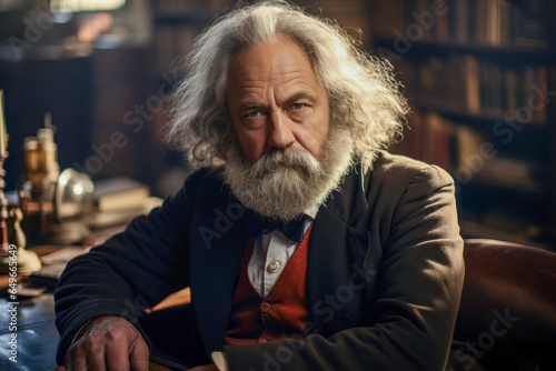 Karl Marx, the influential German philosopher known for his revolutionary ideas on communism and societal change